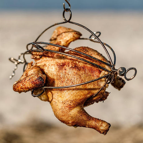 Geflügel-Grillkorb mit Kette und Haken
