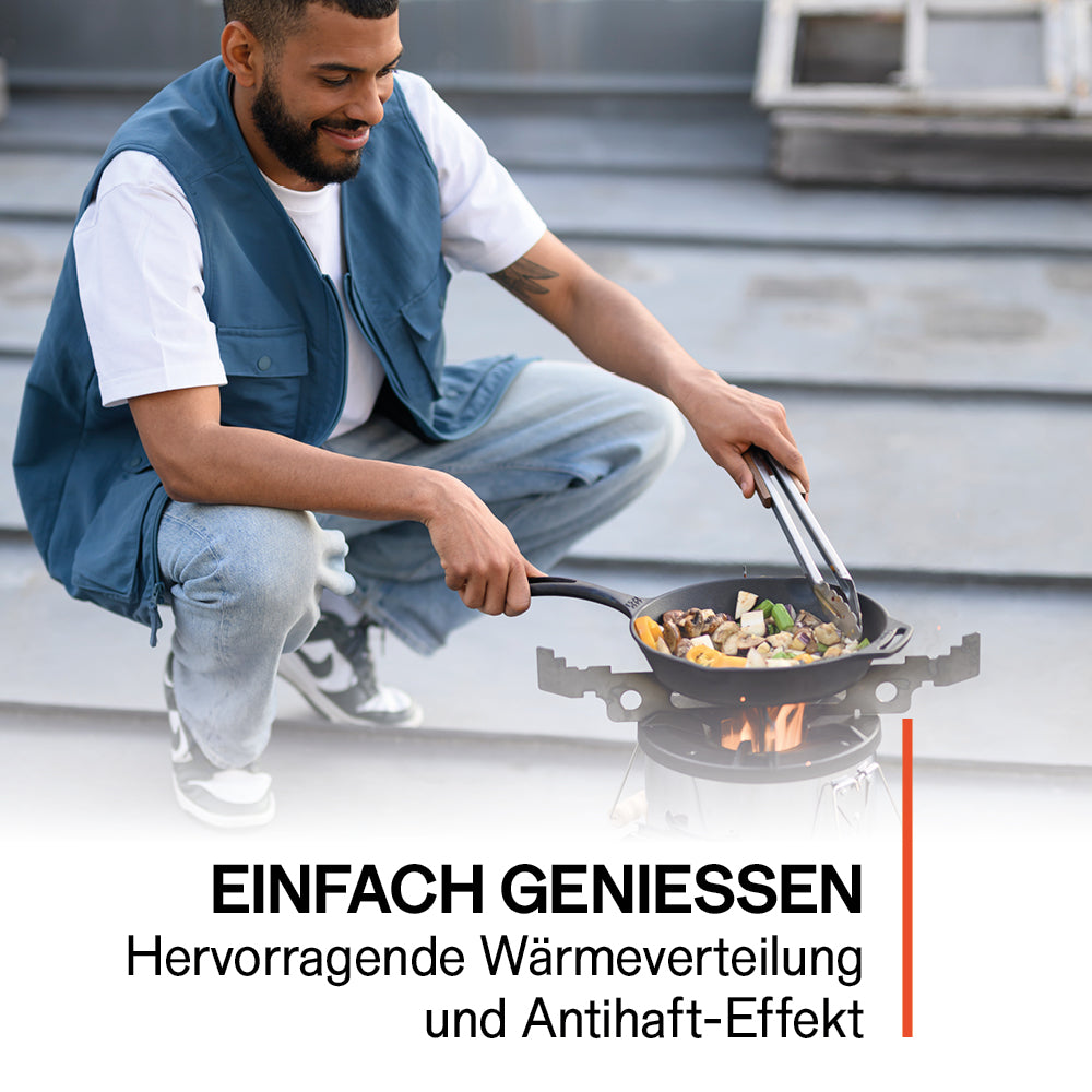 Feuerpfanne mit Stiel 2x Set