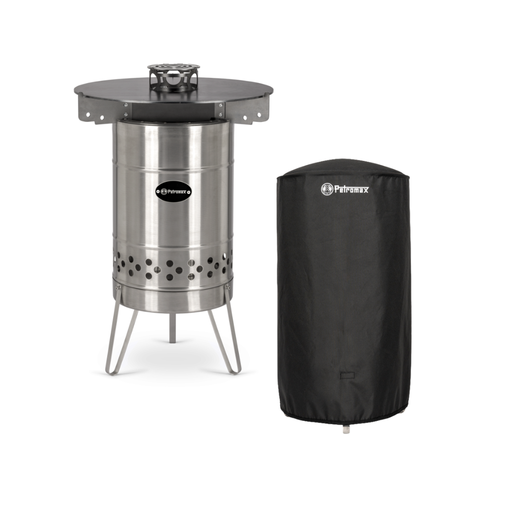 Feuertonne Pyron + Grillplatte + Abdeckhaube