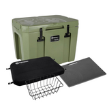 Kühlbox KX50 inkl. Sitzkissen, Korb & Trennbrett, olivcool