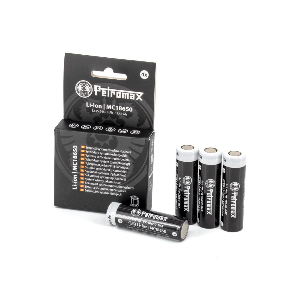 Wiederaufladbare Li-Ion Akkus 18650 – 3,6 V, 3450 mAh - 4er-Pack