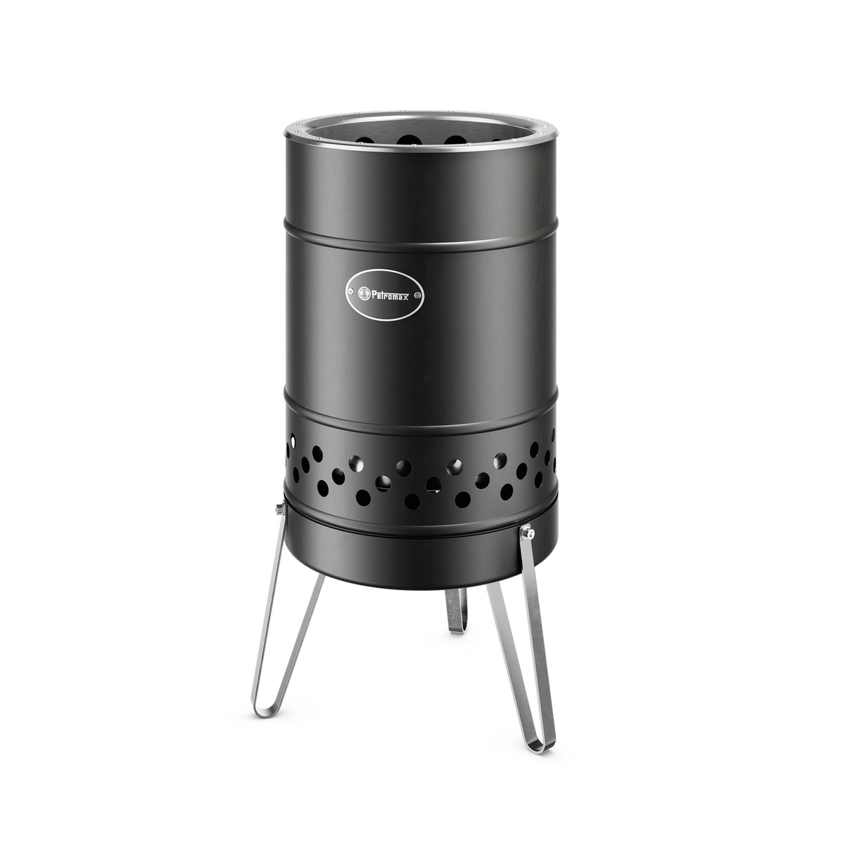 Feuertonne Pyron Black Edition + Grillplatte + Abdeckhaube