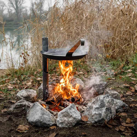 Lagerfeuer-Halterung Schmiedeeiserne Pfannen