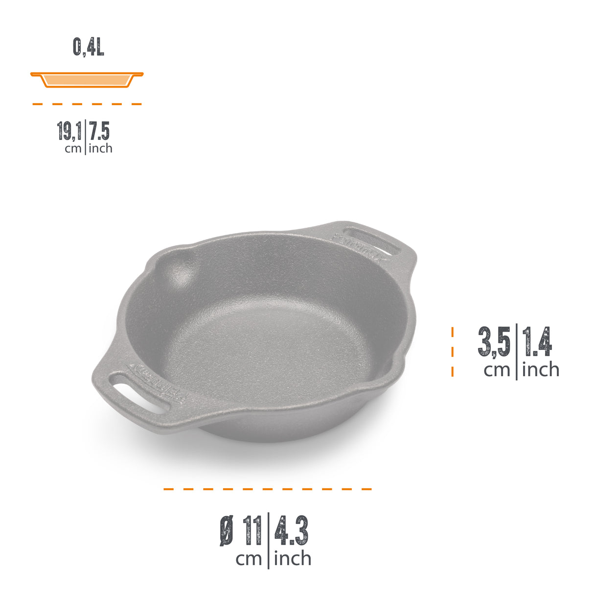 Mini Feuerpfanne FP15H-T mit Henkeln 2x Set