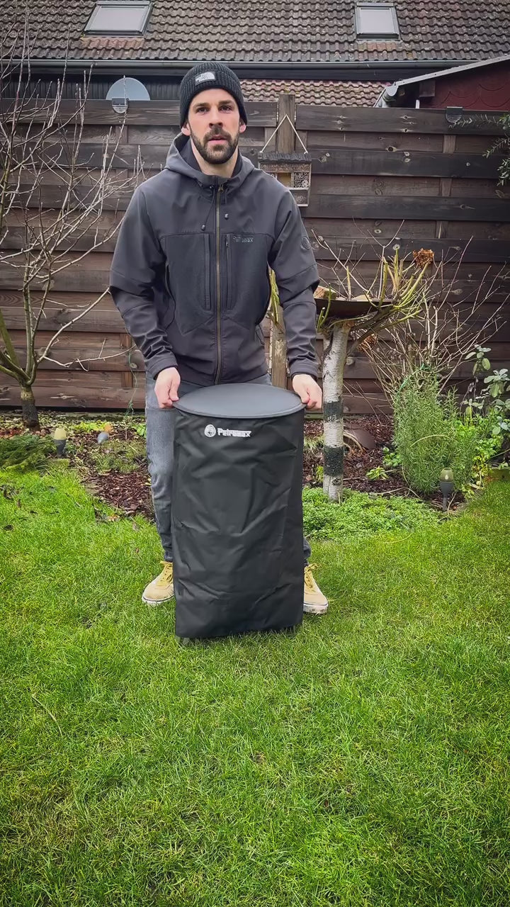Feuertonne Pyron + Grillplatte + Abdeckhaube